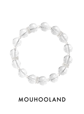 Mouhooland/暮后之地新艺术系列花簇白水晶手链小众设计手环情侣