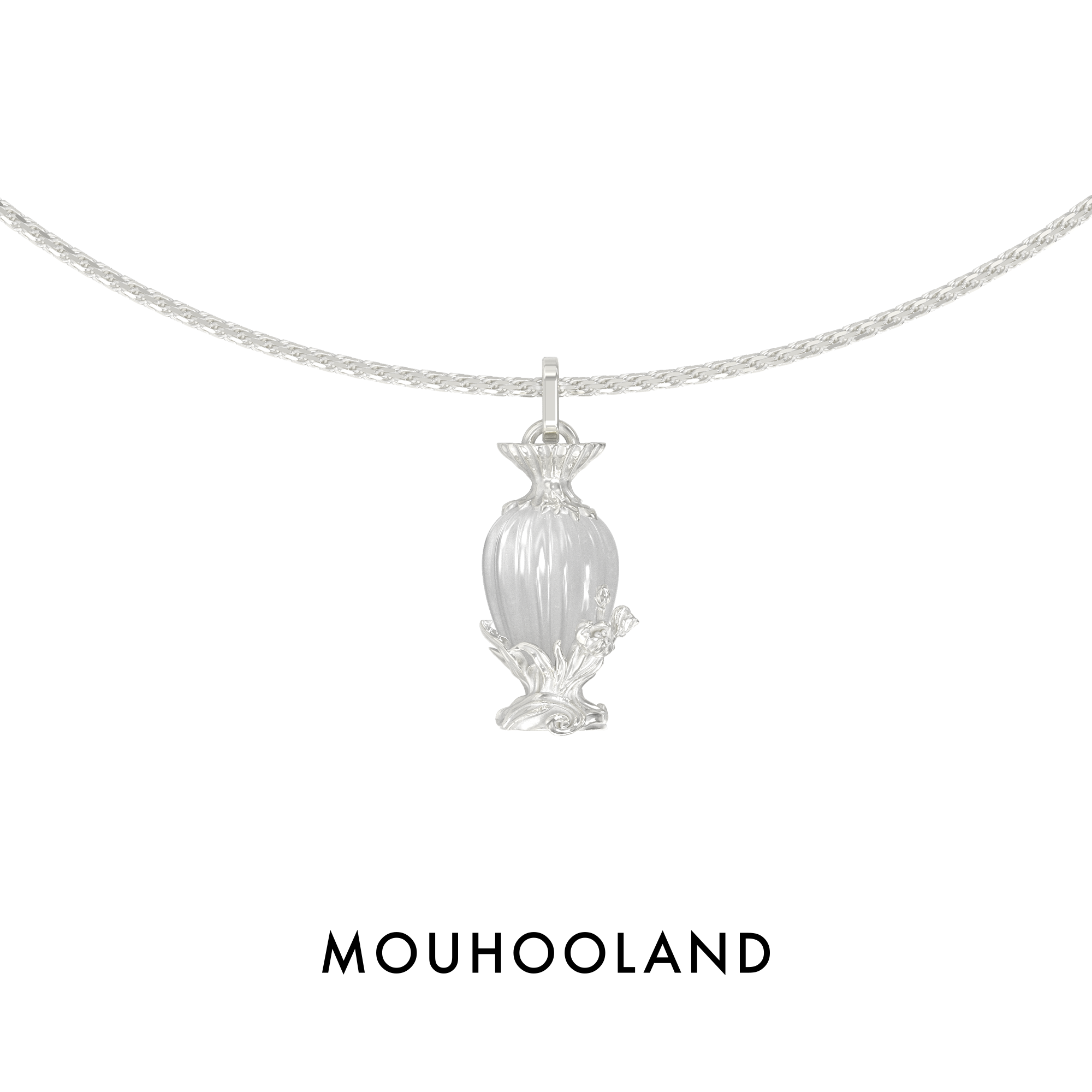 Mouhooland/暮后之地新艺术系列花瓶吊坠项链白水晶锁骨链小众