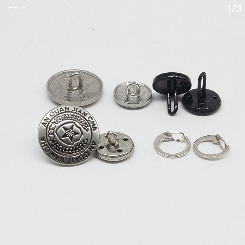 银色黑色空心字母金属保安服扣子衬衣裤子后兜四合按扣肩扣包邮