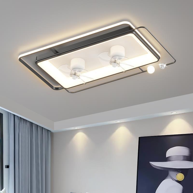 客厅风扇吸顶灯摇头智能静音电扇灯一体极简卧室灯具全屋组合套餐