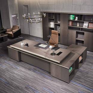 轻奢现代老板桌总裁桌经理桌办公桌椅组合高档办公室迪欧办公家具