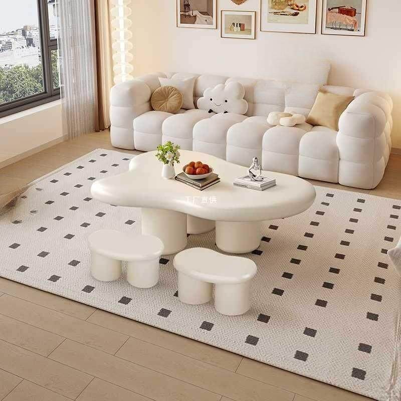 云朵茶几北欧家用客厅简约现代小户型茶桌奶油风2024新款网红桌子