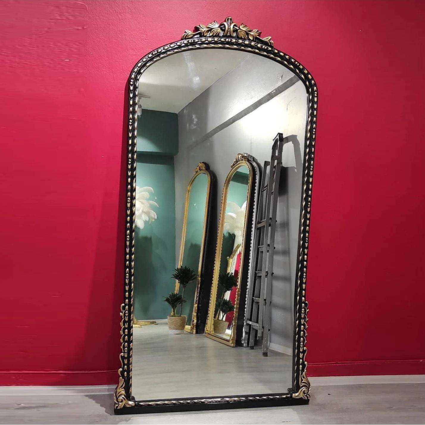 欧式穿衣镜落地镜服装店复古古典超大法式意式客厅入户卧室全身镜