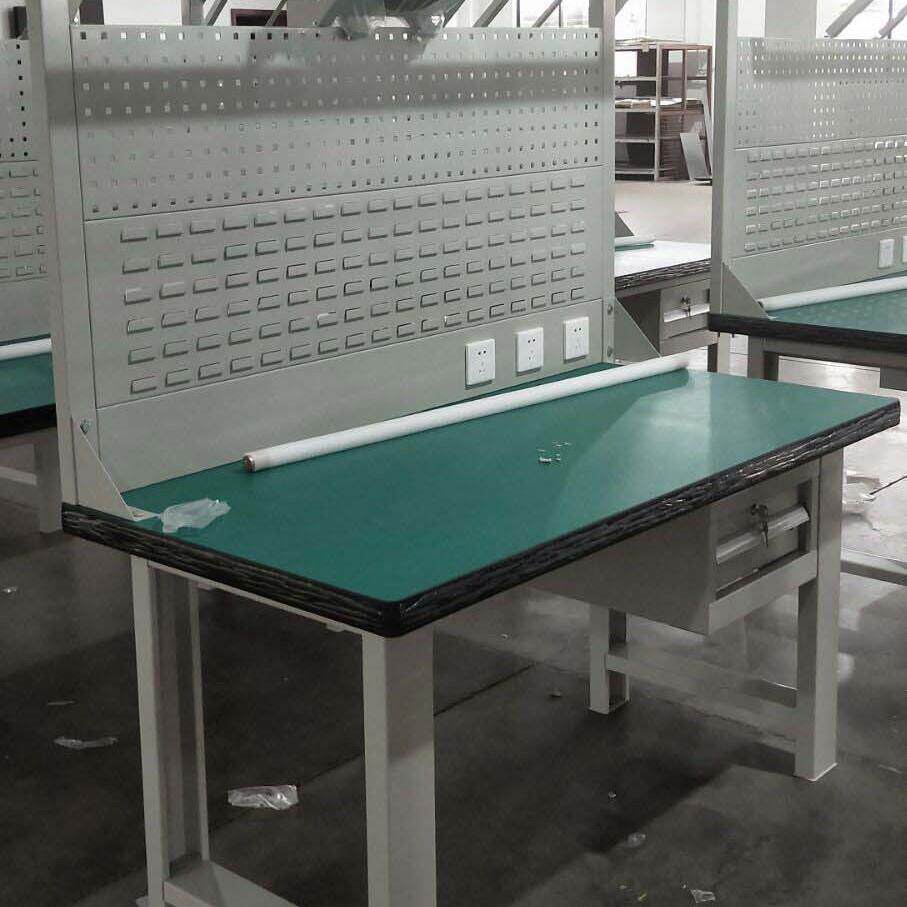 简存工厂带电风扇操作台电子厂防静电工作桌重型钳工台办公桌