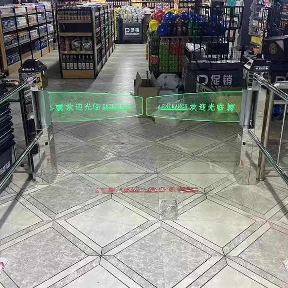 超市感应门进出口器卖场入口单向门摆闸门红外线禁行器语音门禁机