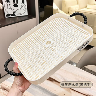 长方形托盘家用客厅茶几杯子收纳餐盘茶盘沥水 现货水果盘202新款