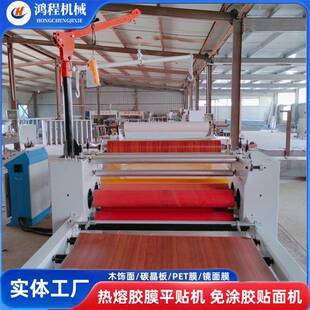 刨花板贴面机碳纤维大板悬空背景墙板覆膜机全自动设备定制