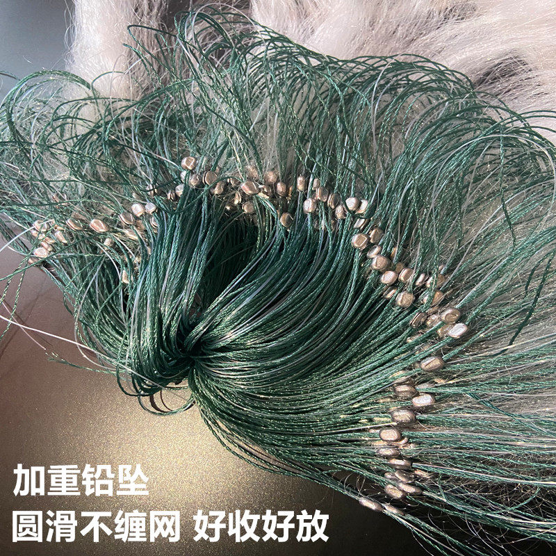 小渔网粘网三层白条网马口网浮网沉网50米100米长1指网渔网捕鱼网