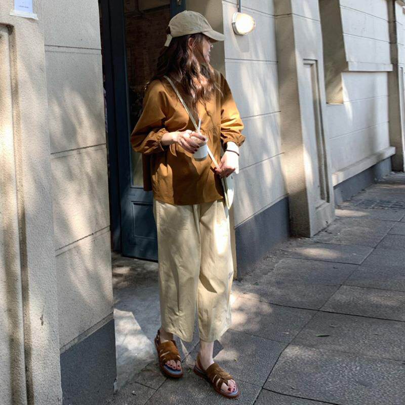 孕妇休闲套装夏季时尚外出小个子阔腿裤防晒娃娃衫夏装裤子两件套