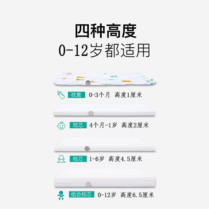 儿童乳胶枕头3新生婴儿1宝宝6个月岁以上2幼儿园专用小孩四季通用