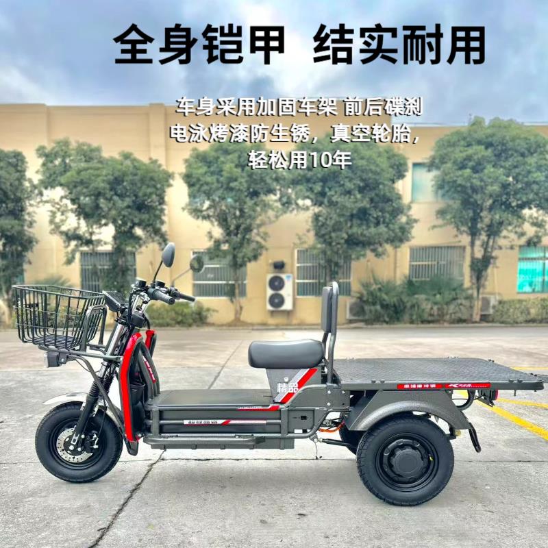 新款载重电动三轮摩托车拉货爬坡载货山区快递农用摆摊家用电瓶车