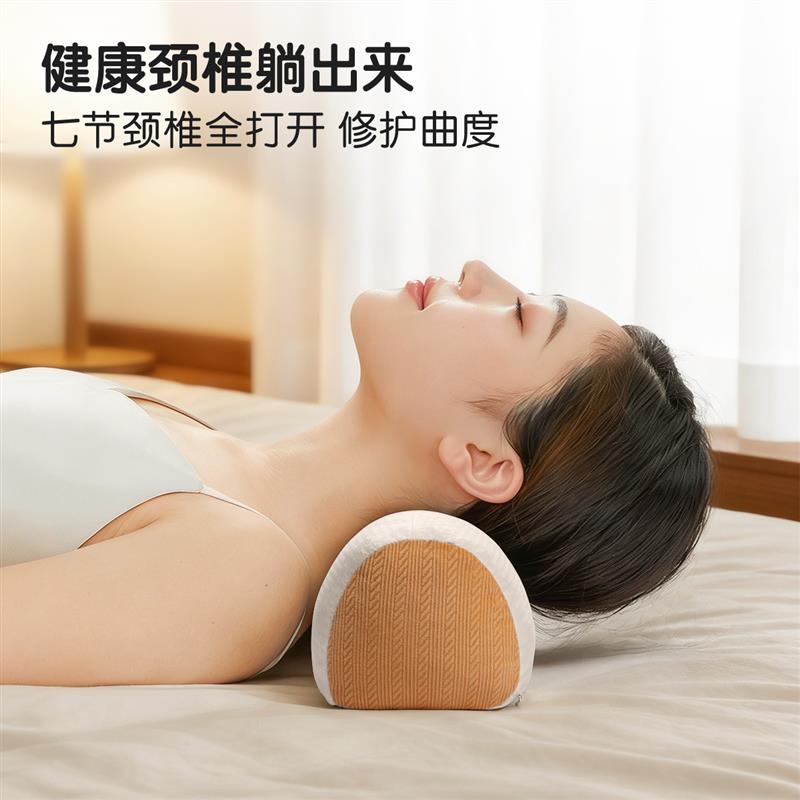全荞麦枕头护颈椎助睡眠单人家用办公室午睡护颈枕芯不塌陷糖果枕