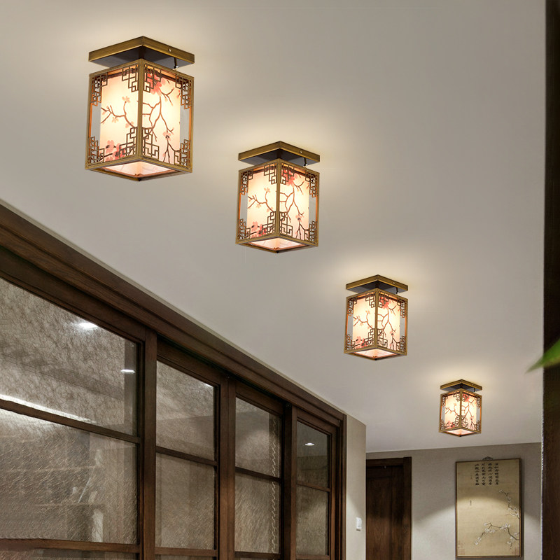 新中式吸顶灯过道玄关灯led走廊门厅灯入户灯具酒店阳台卧室小灯