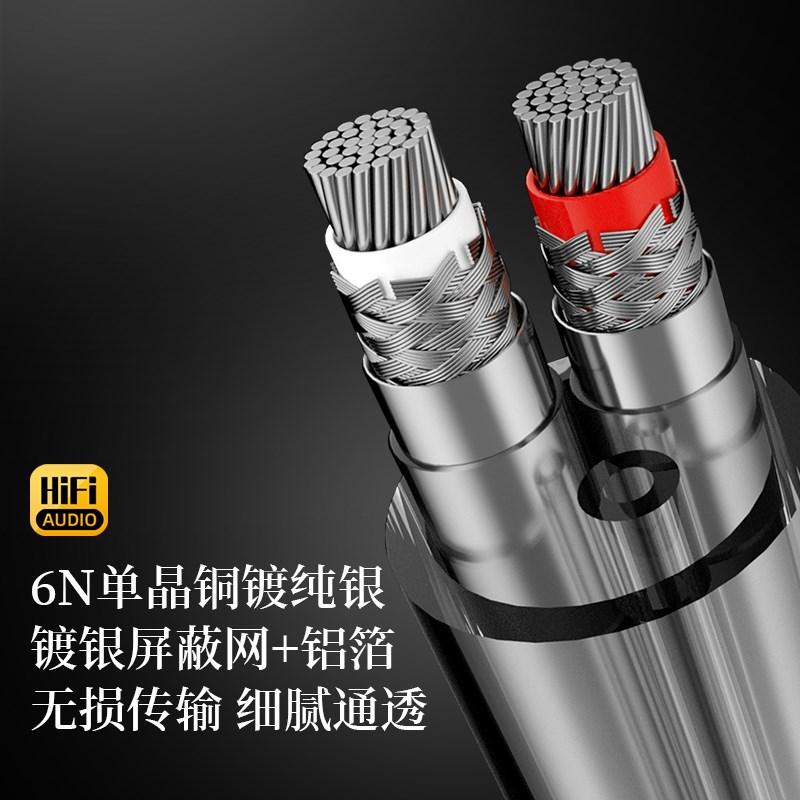 发烧双6.5转双卡农平衡单晶铜镀银大三芯转2XLR话筒调音台音频线