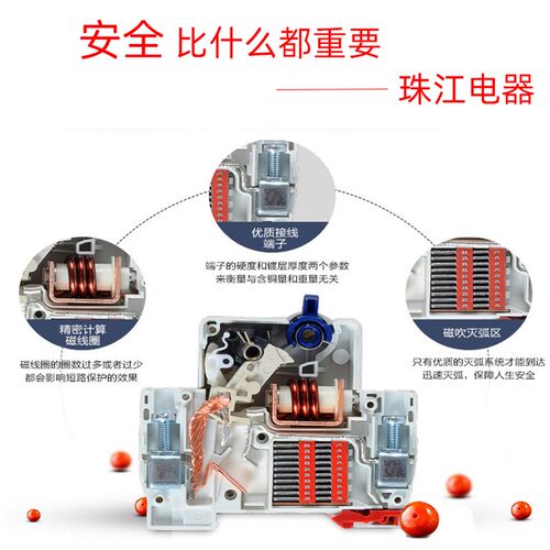 珠江漏电断路器家装家用2P220V32a63A总开关空气带漏保触电保护器
