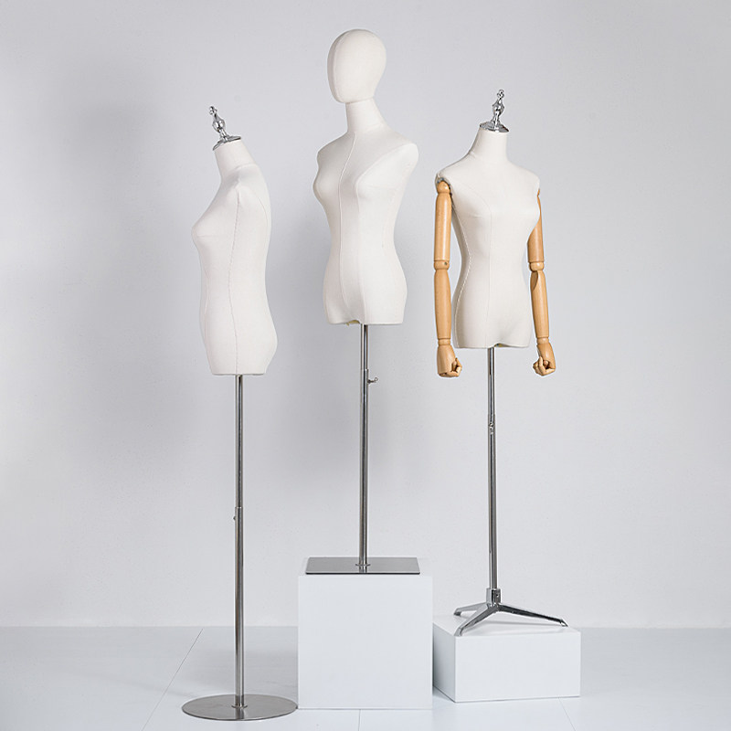 高档厚麻布服装店模特道具女半身人台女装展示架橱窗婚纱模特架子