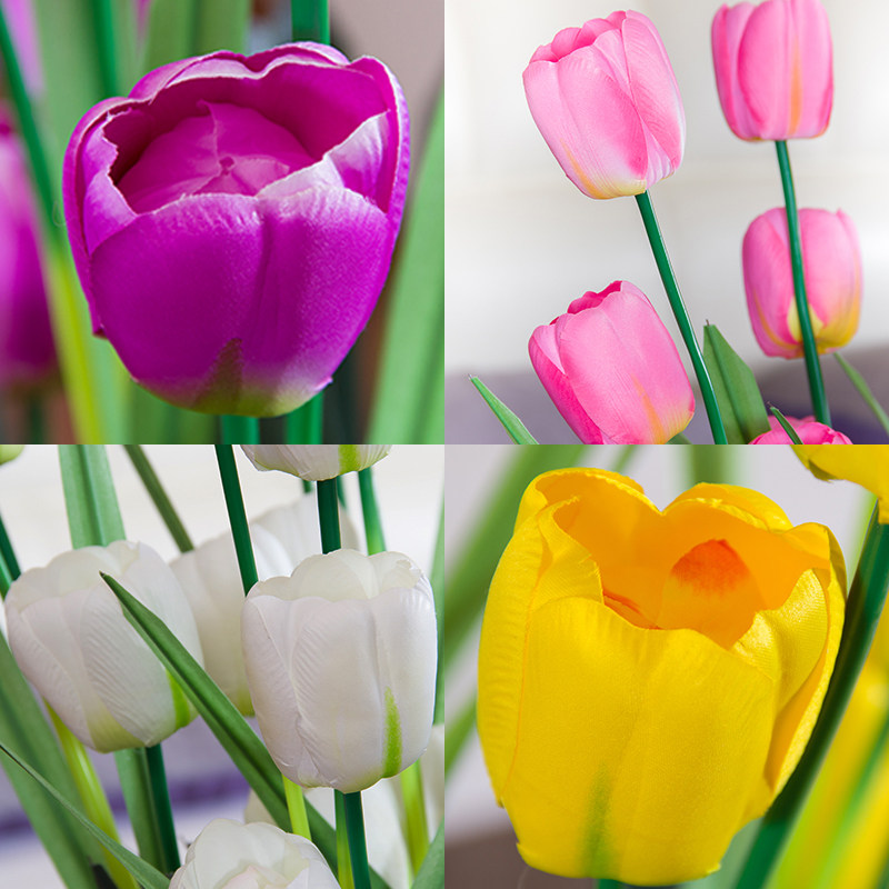 采购产品人造花,人造花,客厅地板站立大装饰花,郁金香,丝绸花,塑