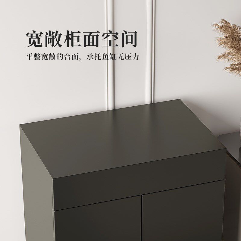 黑色鱼缸放置柜底柜非实木家用隔断方柜架子底座柜子简易承重定做