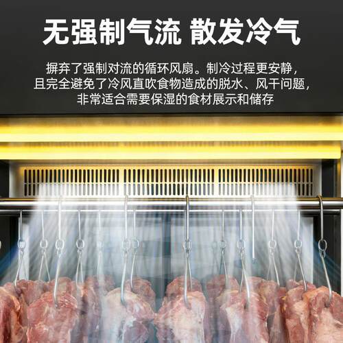 喜莱盛挂肉柜冷藏保鲜柜立式鲜切肉柜无风蒸馏冷藏冷冻一体展示柜