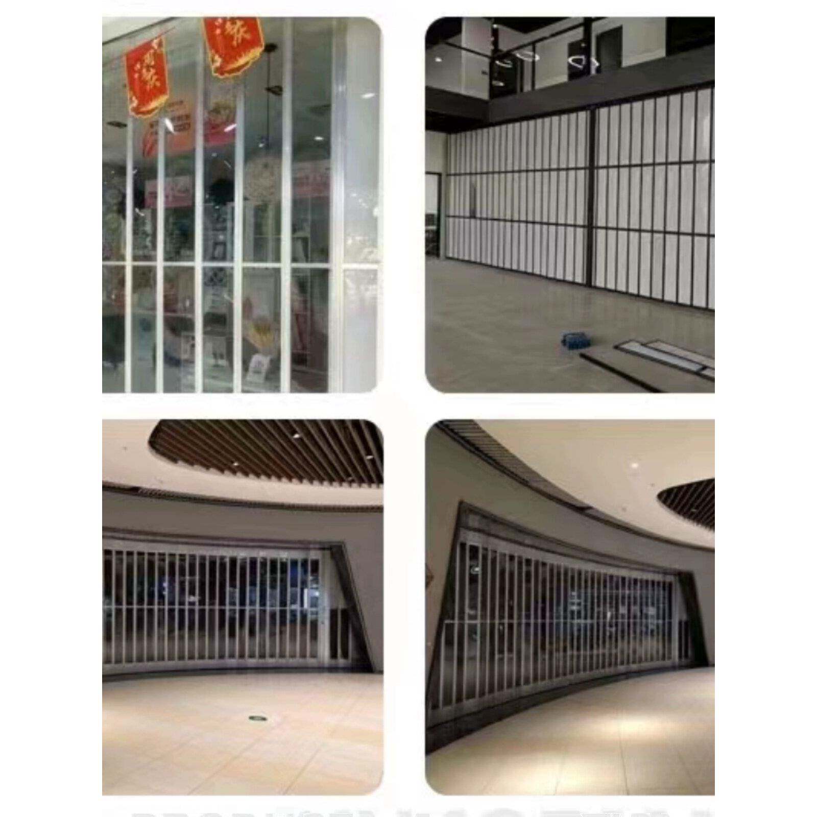 北京商铺隔断铝合金折叠门推拉定制门洗车房无下轨pvc折叠门