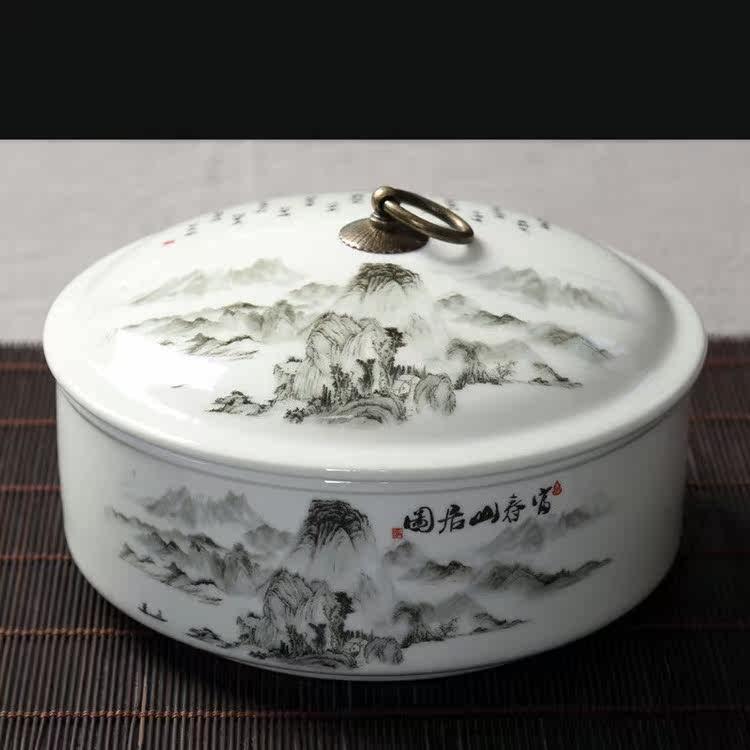 大号茶洗陶瓷带盖子普洱茶三饼茶叶罐洗茶杯器皿水洗碗茶具配件茶