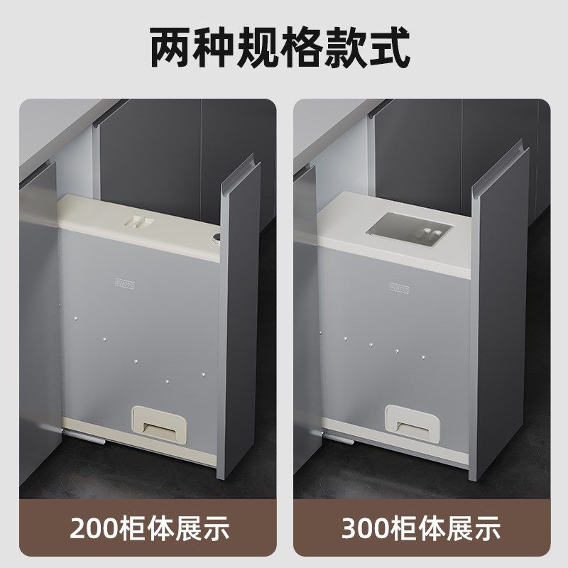 304不锈钢米箱拉篮厨房米箱米桶抽屉式米桶缸内嵌式入隐藏式米柜