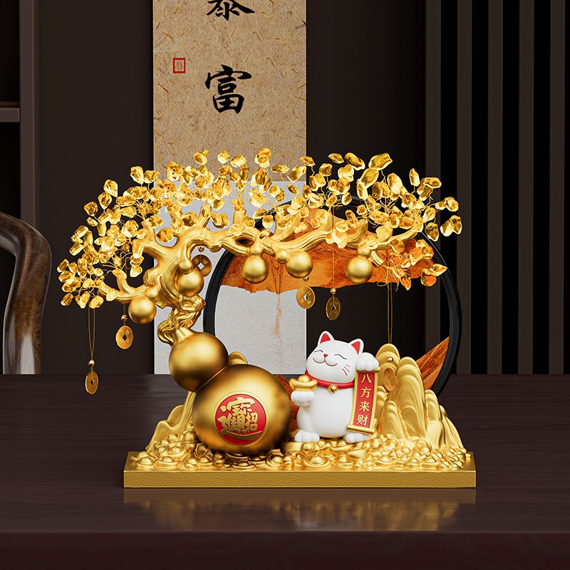 葫芦流沙画招财猫摆件乔迁新居礼品客厅高档公司前台装饰开业礼物