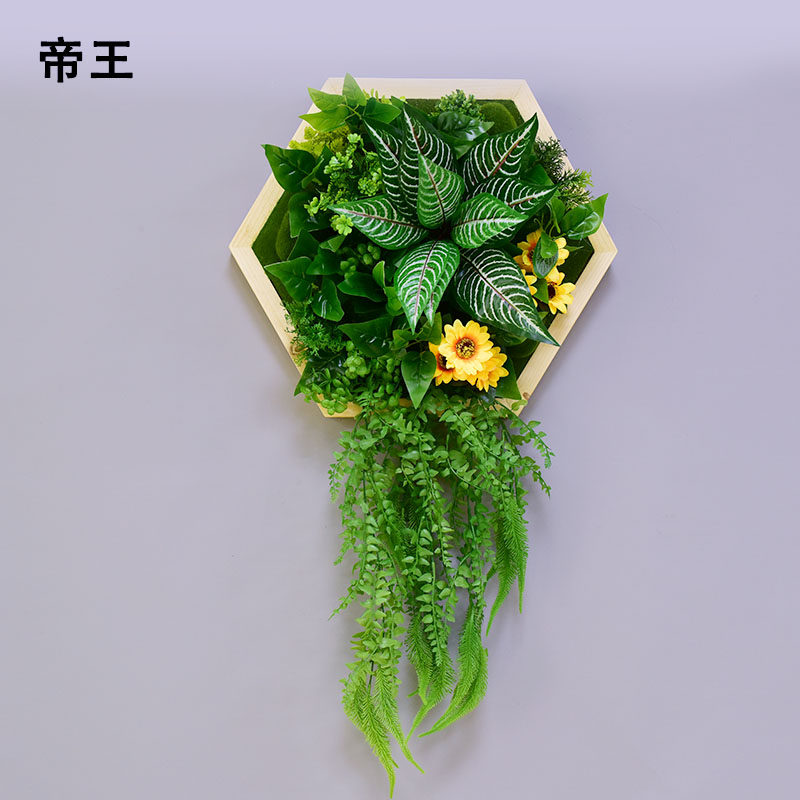 仿真多肉壁挂绿植挂件墙上相框挂饰立体植物墙鹿头装饰品墙面装饰