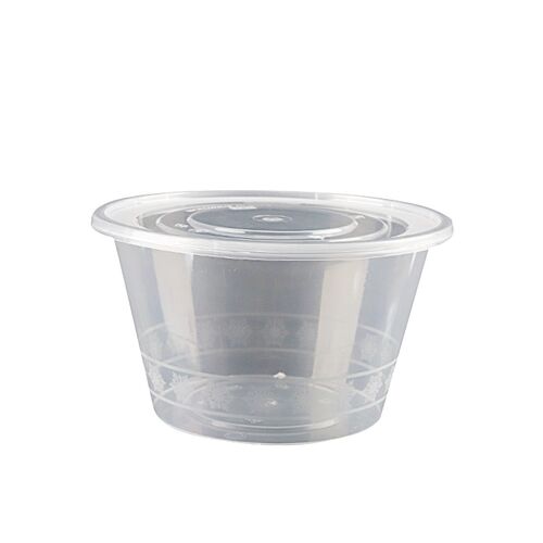 打包盒一次性餐盒圆形商用外卖1000ml食品级带盖饭盒1250塑料圆盒