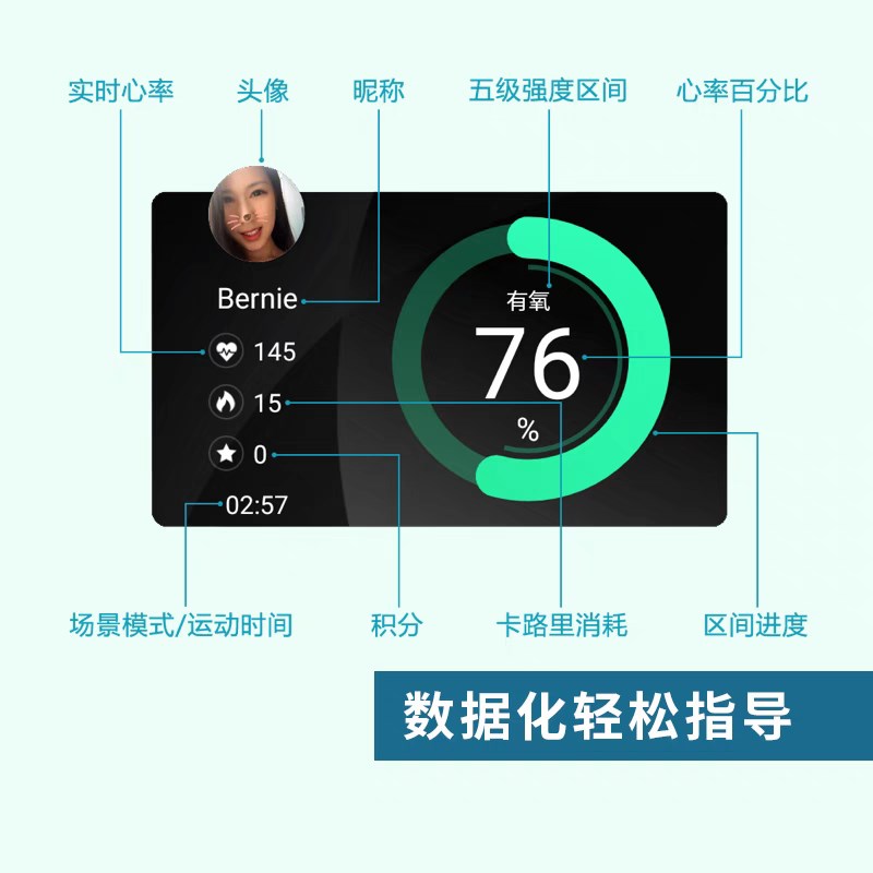 防水游泳馆健身房瑜伽馆普拉提专用实时监测心率系统心率带臂带
