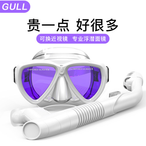 GULLmantis潜水面镜近视防雾浮潜三宝面罩深潜干式呼吸管潜水装备