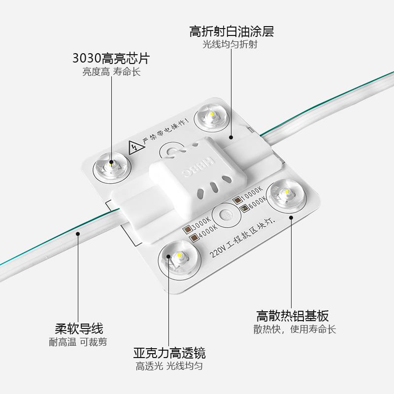 漫反射区块链灯箱led灯条软膜广告天花光源灯带220v卡布灯片灯珠