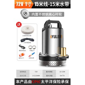 渝乐12V直流潜水泵24V48V60V72V伏电瓶电动车抽水泵机灌溉农用