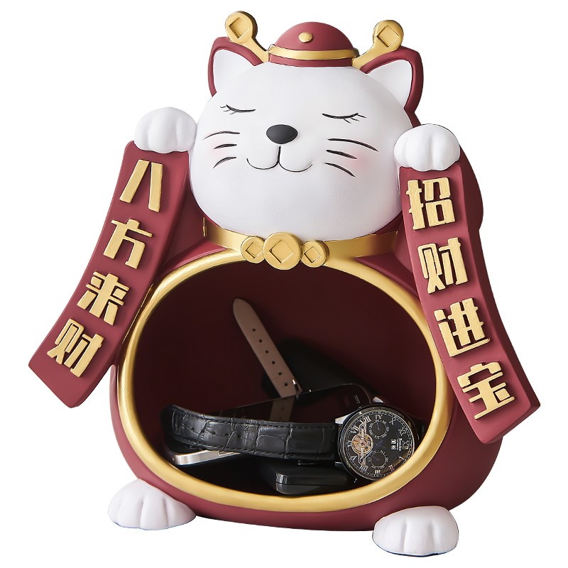 招财猫进门客厅玄关钥匙收纳摆件家居装饰品开业乔迁新居搬家礼品