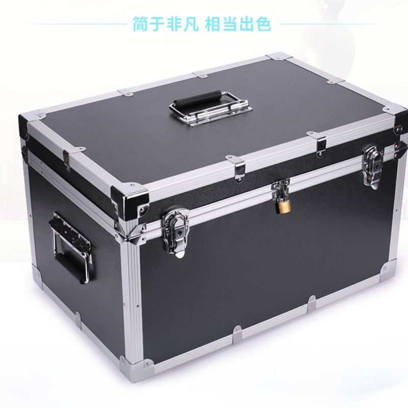订制铝合金加大号工具箱运输箱加固防震仪器测量箱证件海棉手提箱