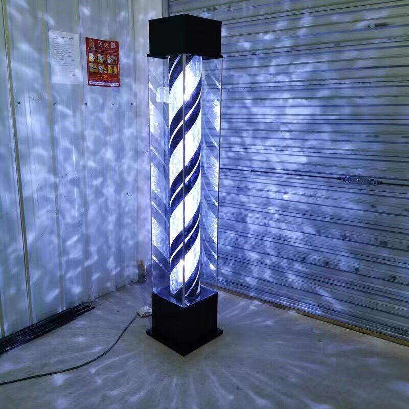 美发美容落地转灯led超亮防水发廊标志灯户外置地式理发店灯箱大