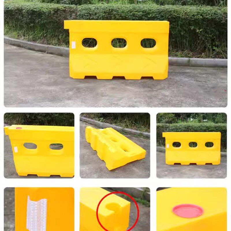 广西滚塑塑料三孔水马防撞桶隔离墩围栏市政施工地公路交通围挡