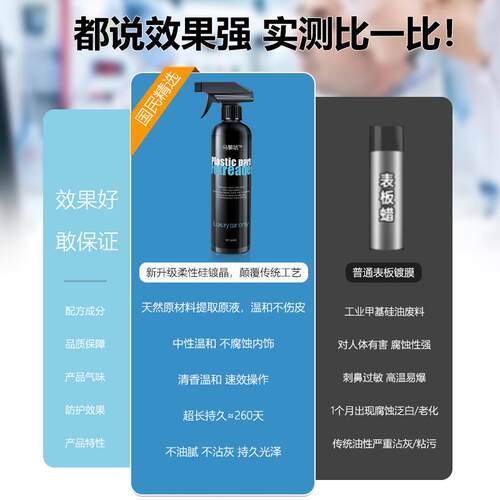 汽车塑料翻新剂还原内饰仪表盘真皮座椅表板蜡上光保养镀晶膜剂