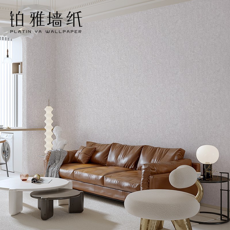 纯色素色无纺布艺术漆奶咖色水泥灰壁纸客厅卧室背景墙纸2025新款