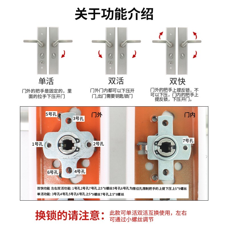 包邮 家用不锈钢防盗门矮把手 入户大门锁具配件进户门面板拉手