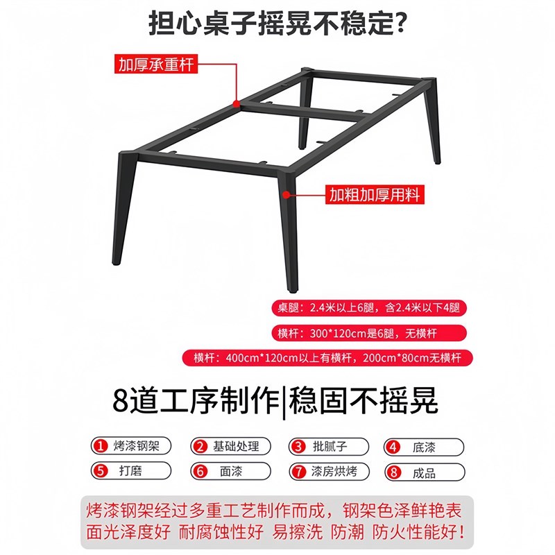 长条会议桌长桌现代简约会议室桌椅子组合办公培训桌洽谈桌工作台