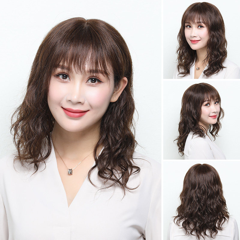假发女长发真发全真人发丝中老年人真头发女士长卷发妈妈全头套式