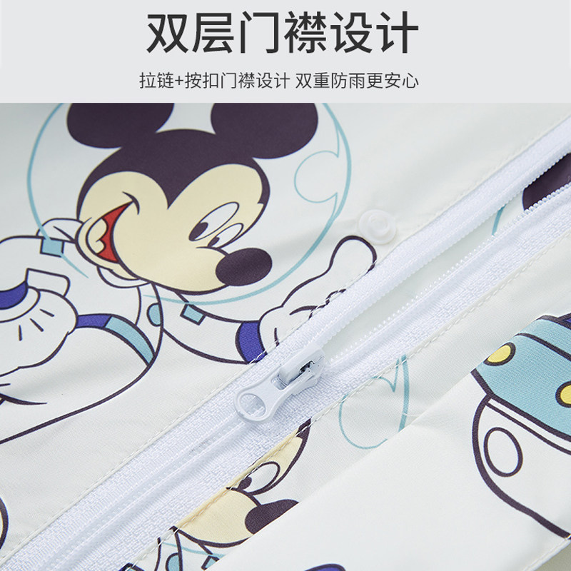 儿童雨衣女童7岁轻便轻薄速干卡通雨衣拉炼款可背书包连身防雨服