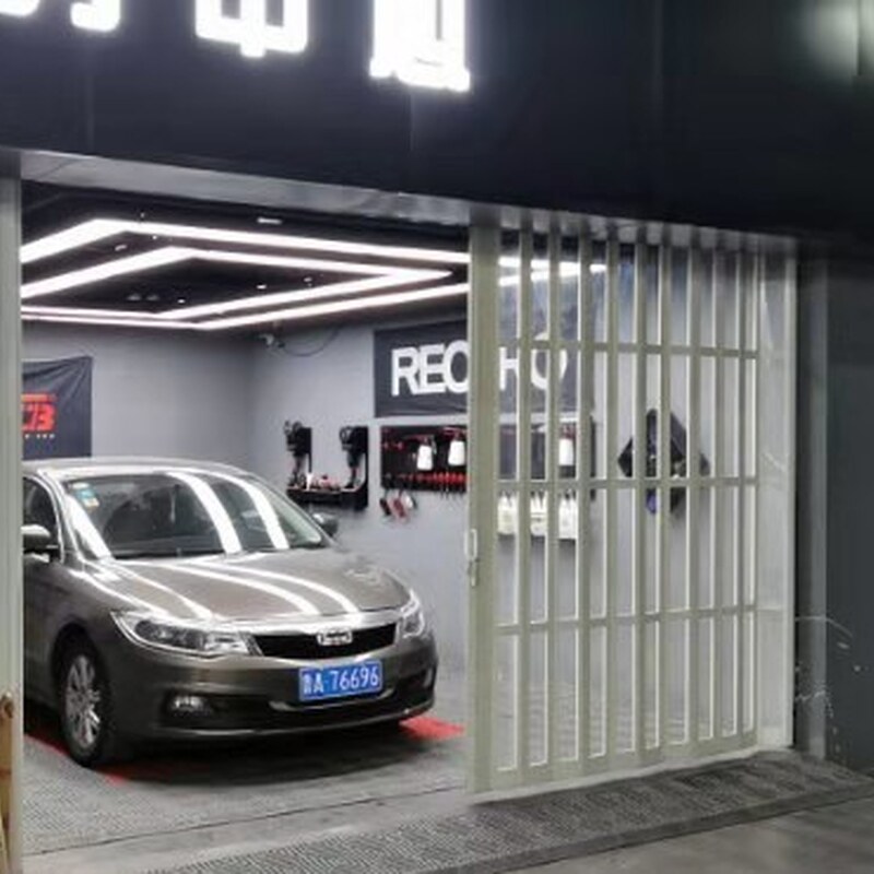 PVC折叠门汽车美容商场店铺铝合金洗车房防水帘防尘隔温隔断推拉