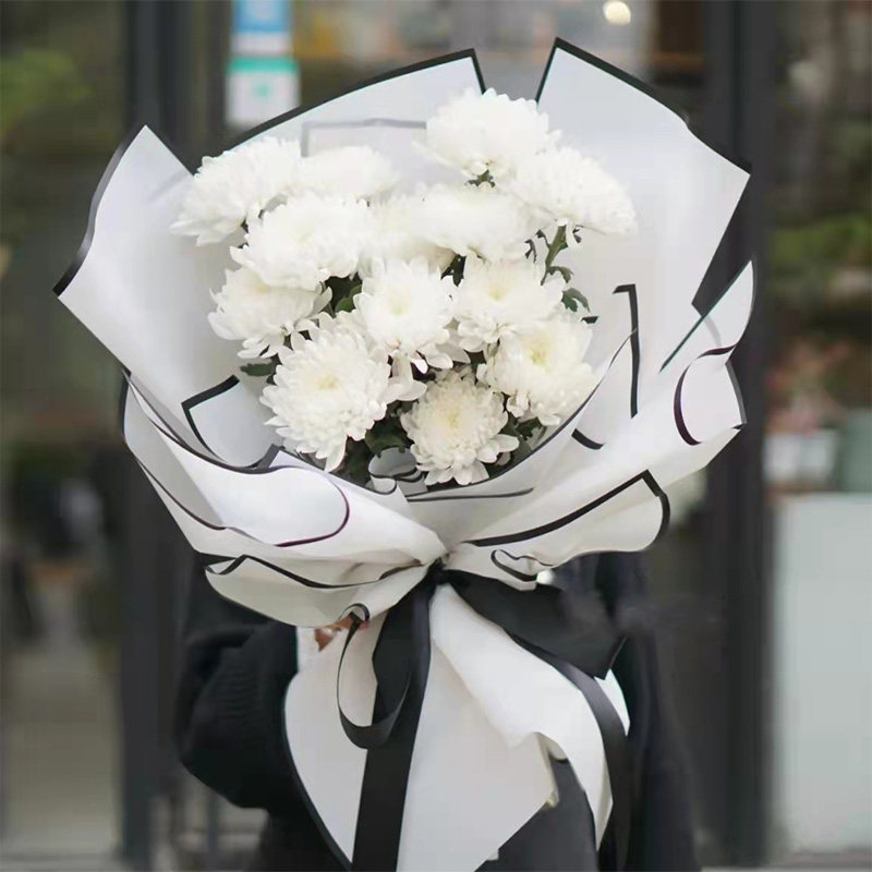 鲜花同城速递配送清明节白菊花束北京广州深圳成都福建上海河南