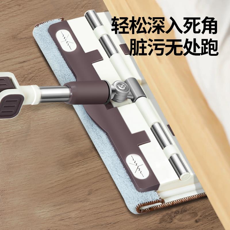 平板拖把免手洗家用干湿两用拖布蝴蝶式夹板一拖即净图片