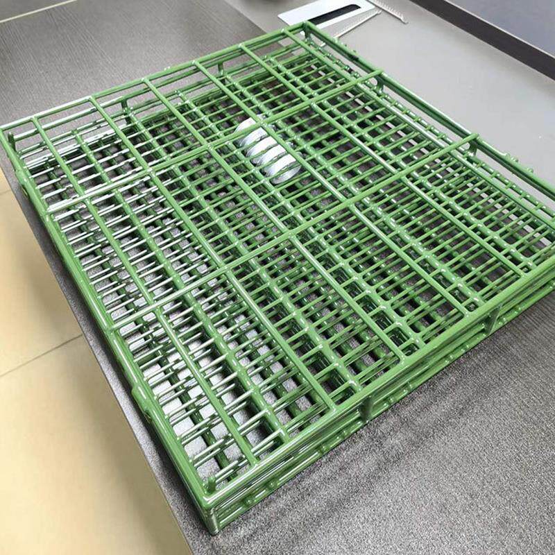 浸塑工业网篮不锈钢超音波清洗篮周转筐晶片表壳包胶网格筐带盖子