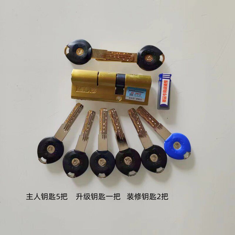 美利保第三代双排蛇形槽超B级叶片弹珠锁芯防盗门锁芯防锡纸
