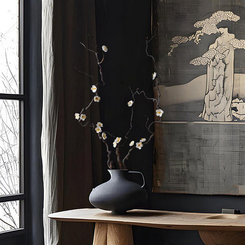 枯枝真花梅花干燥花花束客厅摆设天然造型干燥树枝树枝装饰插花落