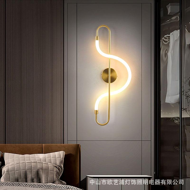 后现代极简设计师长条音符艺术轻奢前台吧台咖啡厅服装店餐厅吊灯